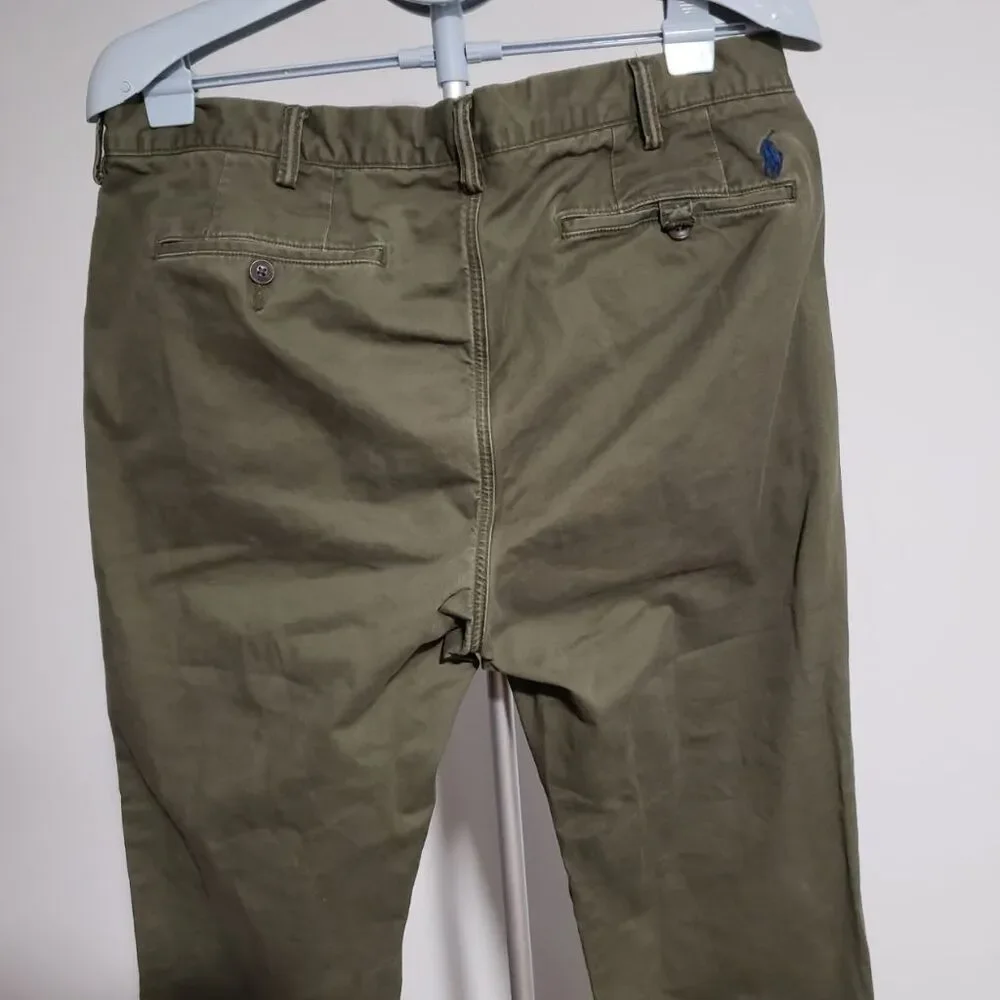 Polo Ralph Lauren Stretch Straight Fit Chino Pants 36x34 Olive Green 36/34